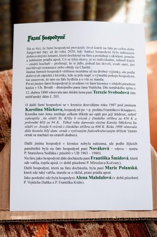 Výstava z historie fary